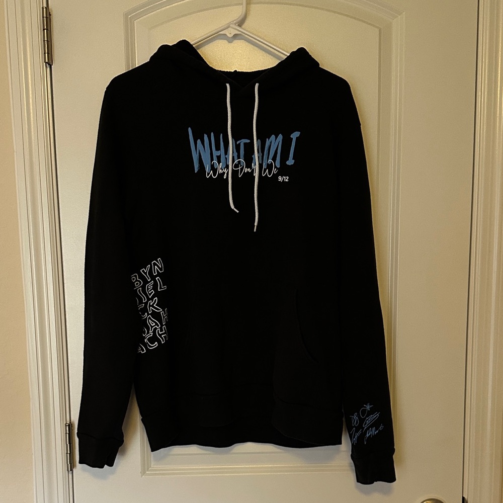 Why Don’r We? Concert Black Hoodie with Blue and White Accents